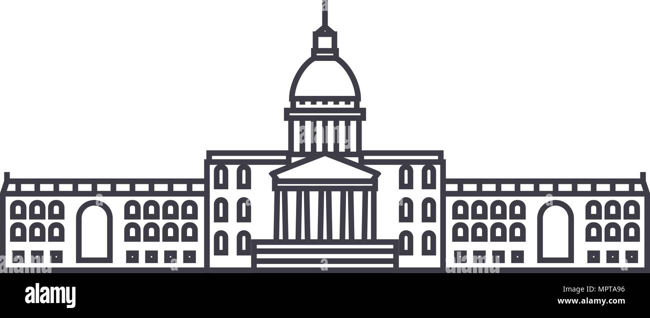 City Hall Thin Line Icon Concept City Hall Linear Vector Sign Symbol Illustration Stock Vector Image Art Alamy