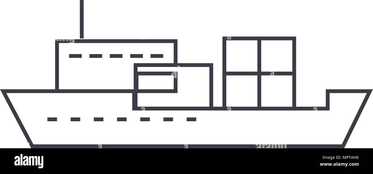 Ship thin line icon concept. Ship linear vector sign, symbol ...