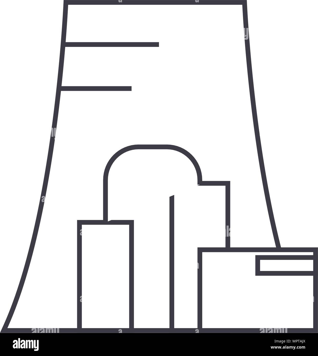 thermal power plant thin line icon concept thermal power plant Thermal Power Production thermal power plant thin line icon concept thermal power plant linear vector sign, symbol, illustration