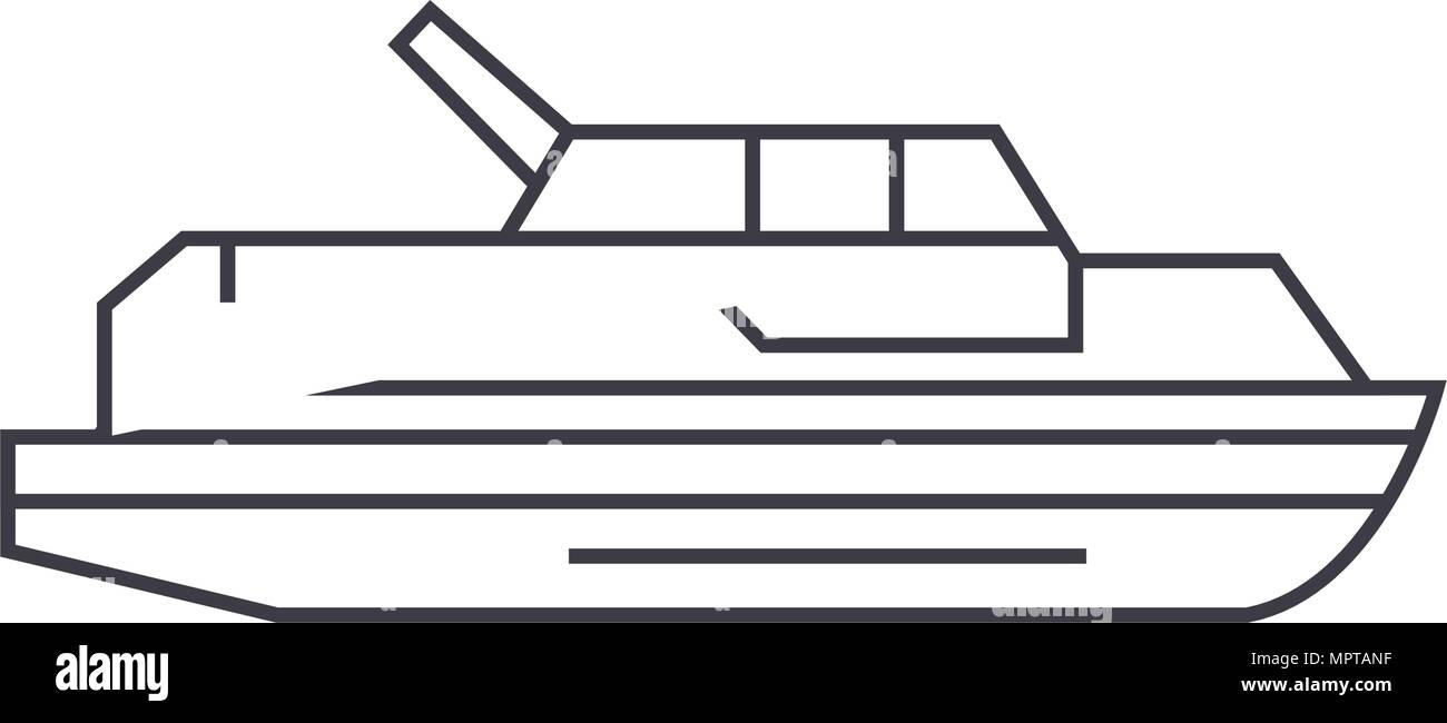 Yacht thin line icon concept. Yacht linear vector sign, symbol ...