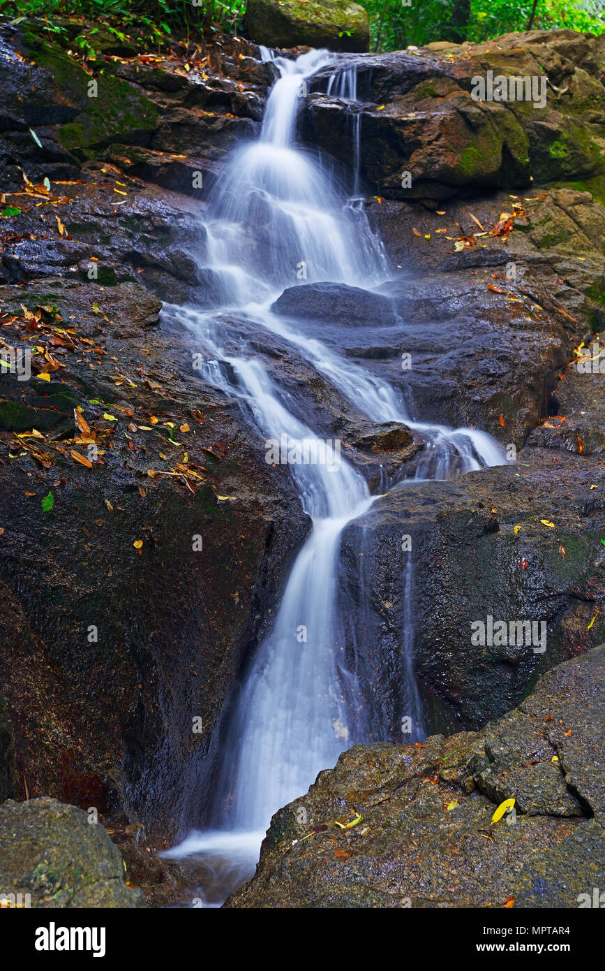Cascades of Kathu Waterfall, Phuket, Thailand Stock Photo