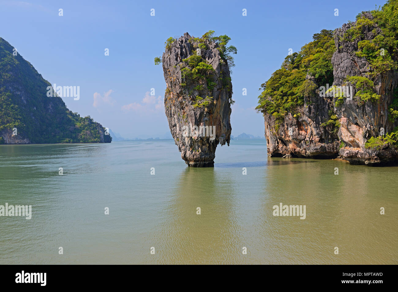 Striking rock formation on Khao Phing Kan Island, also James Bond Island, Thailand Stock Photo