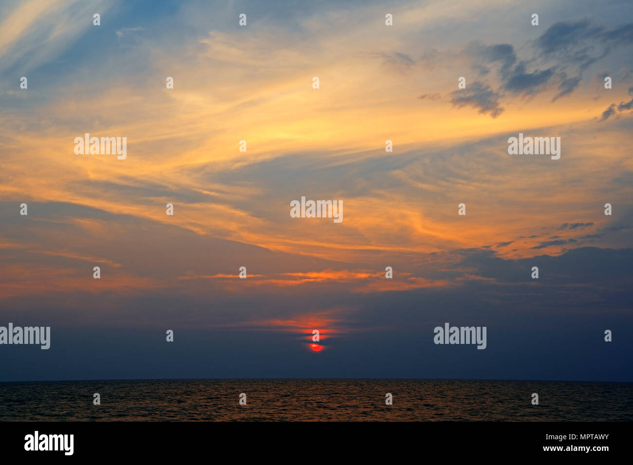 Sunset at Sai Kaew Beach, Phuket, Thailand Stock Photo