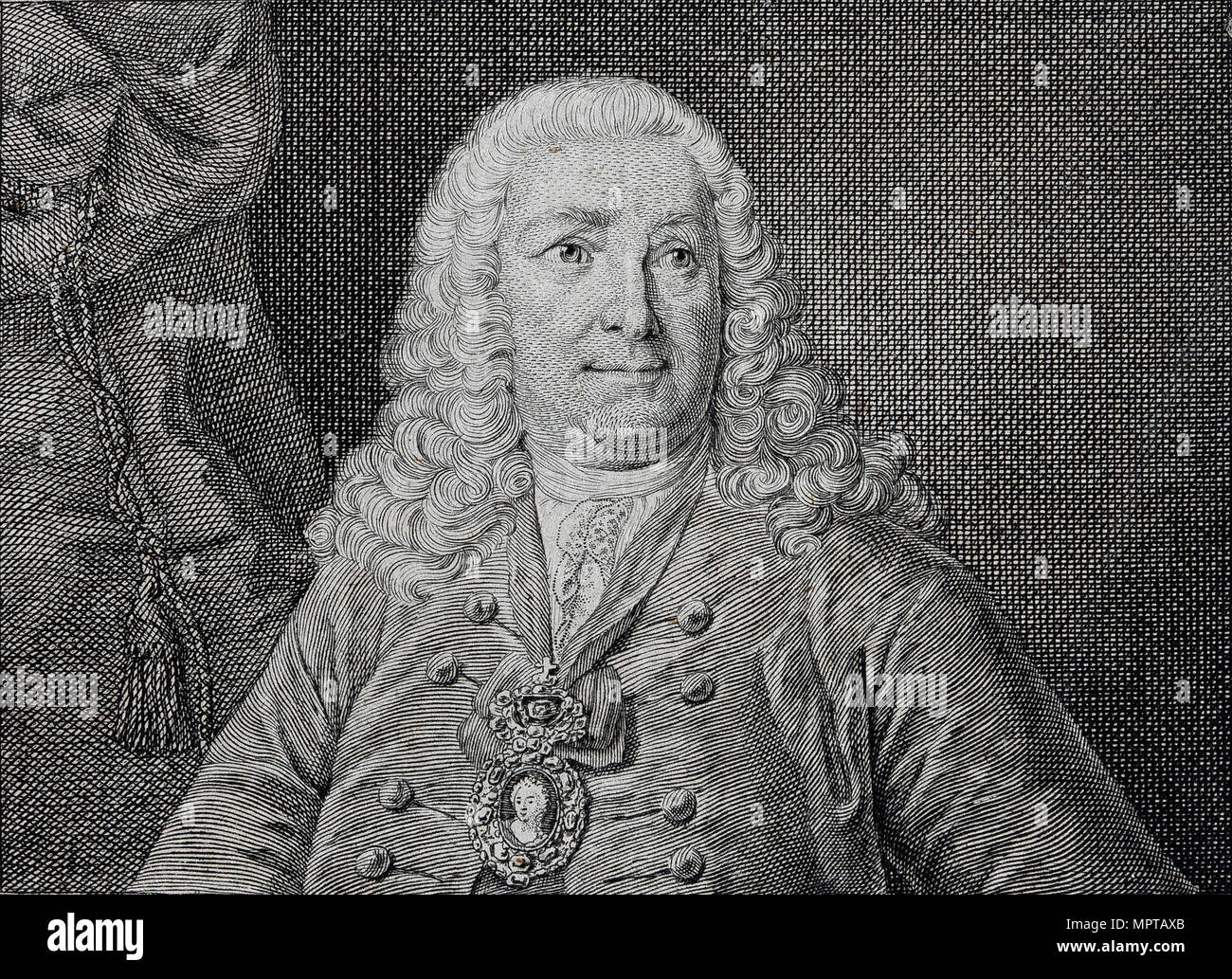 Portrait of Count Jean Armand de L'Estocq (1692-1767). Stock Photo