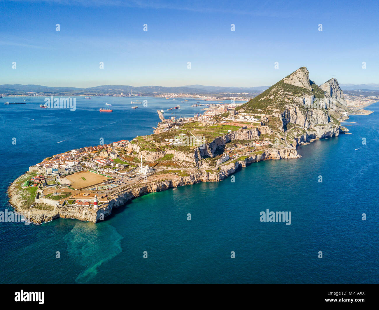 Gibraltar rock monolith, Gibraltar, Iberian Peninsula, British overseas territory Stock Photo