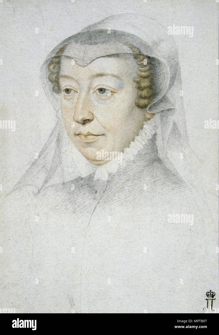 Portrait of Catherine de' Medici (1519-1589). Stock Photo