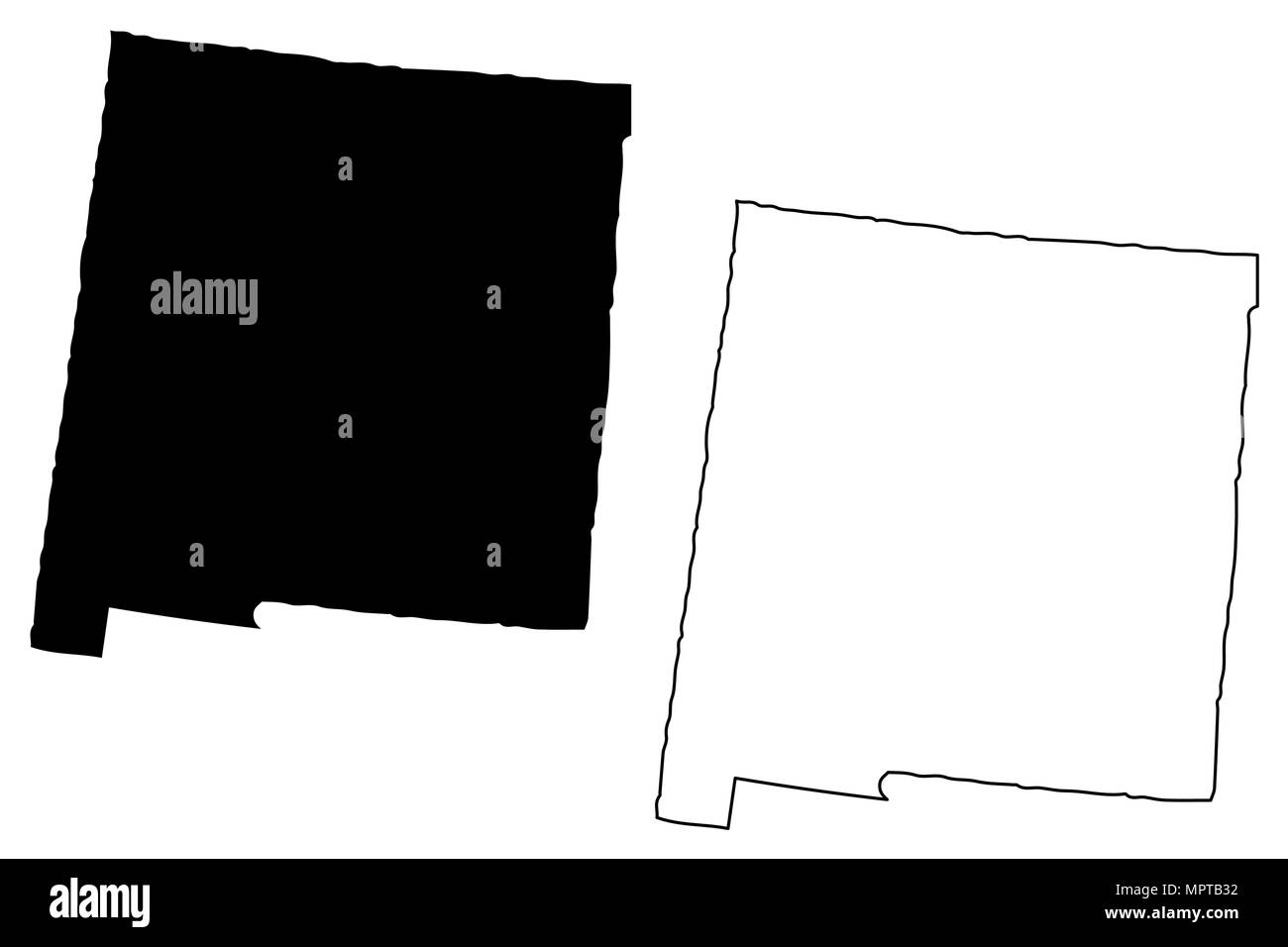New Mexico map vector illustration, scribble sketch New Mexico map