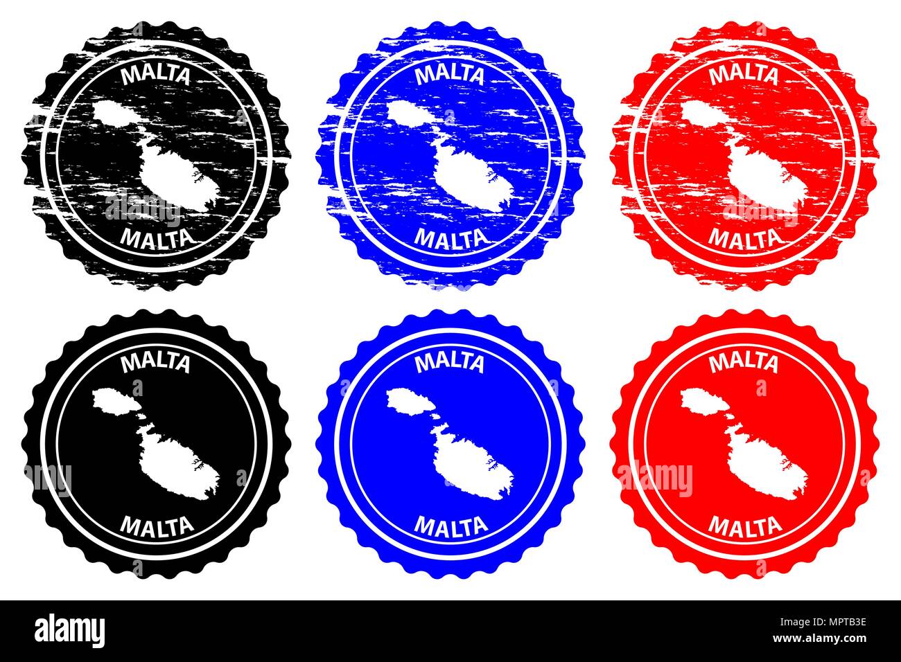 Malta rubber stamp vector, Republic of Malta map pattern sticker