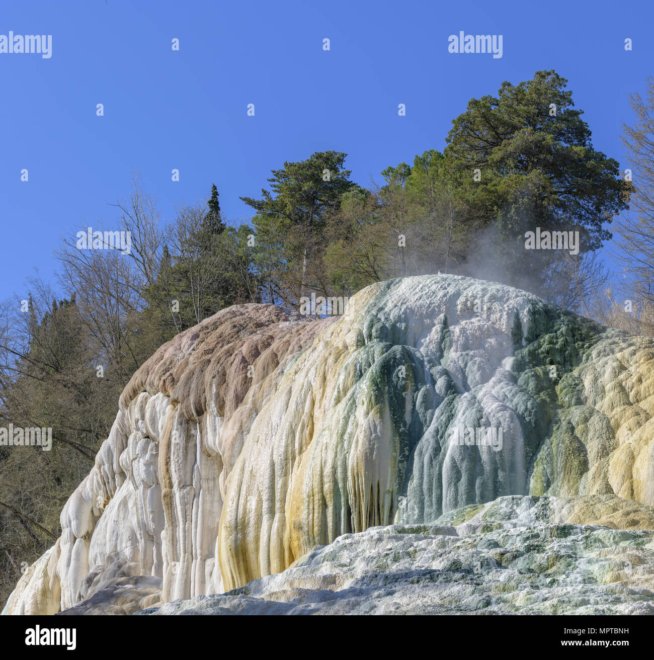 Lime deposits, La Balena Bianca travertine terrace, the white whale, Bagni  San Filippo thermal spring, Tuscany, Italy Stock Photo - Alamy