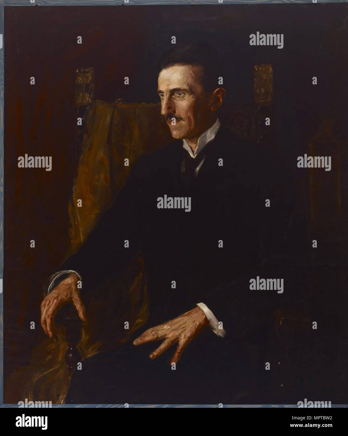 Portrait of Nikola Tesla (1856-1943). Stock Photo