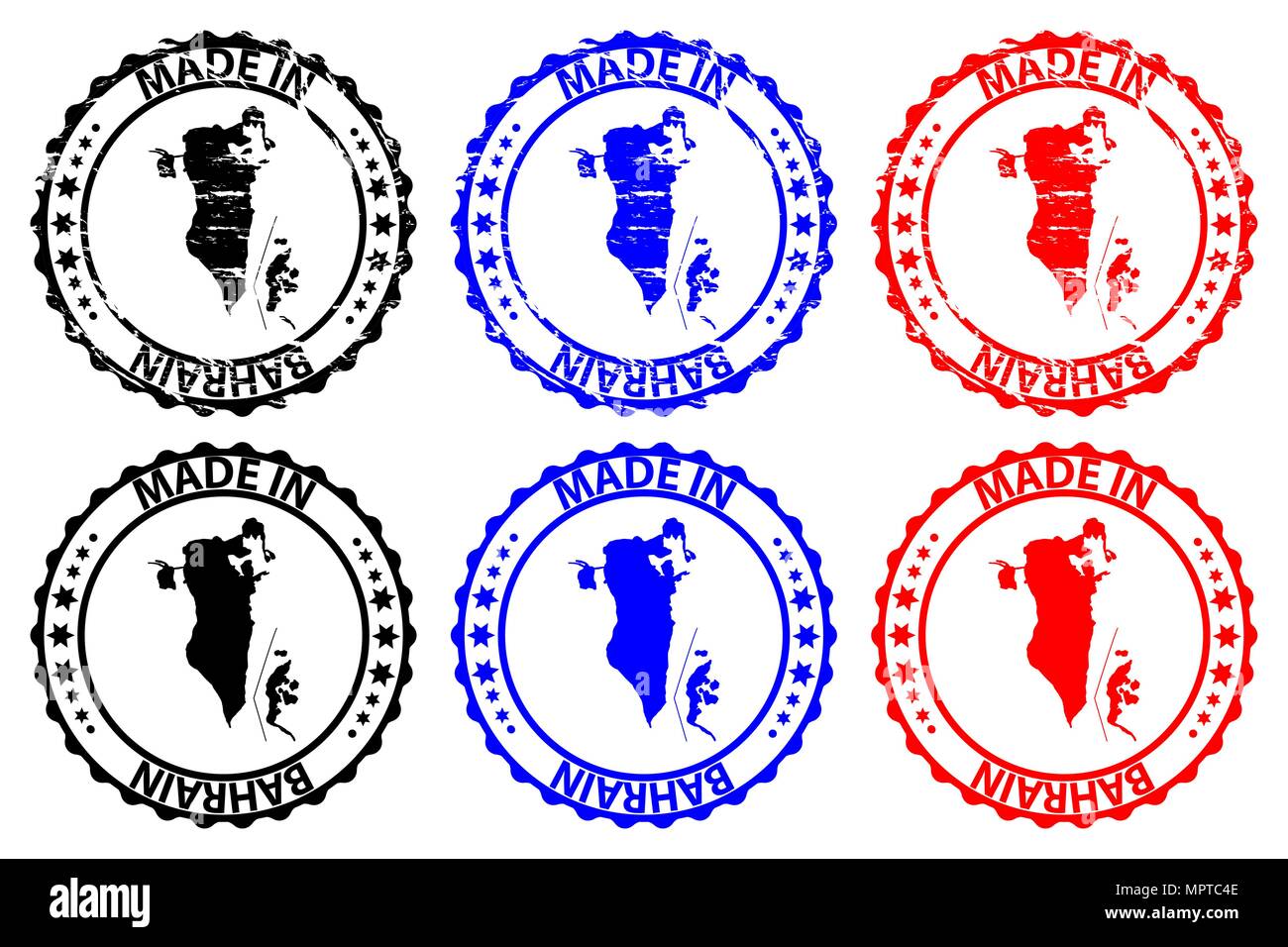 Made In Bahrain Rubber Stamp Vector Kingdom Of Bahrain Map Pattern Black Blue And Red Stock Vector Image Art Alamy