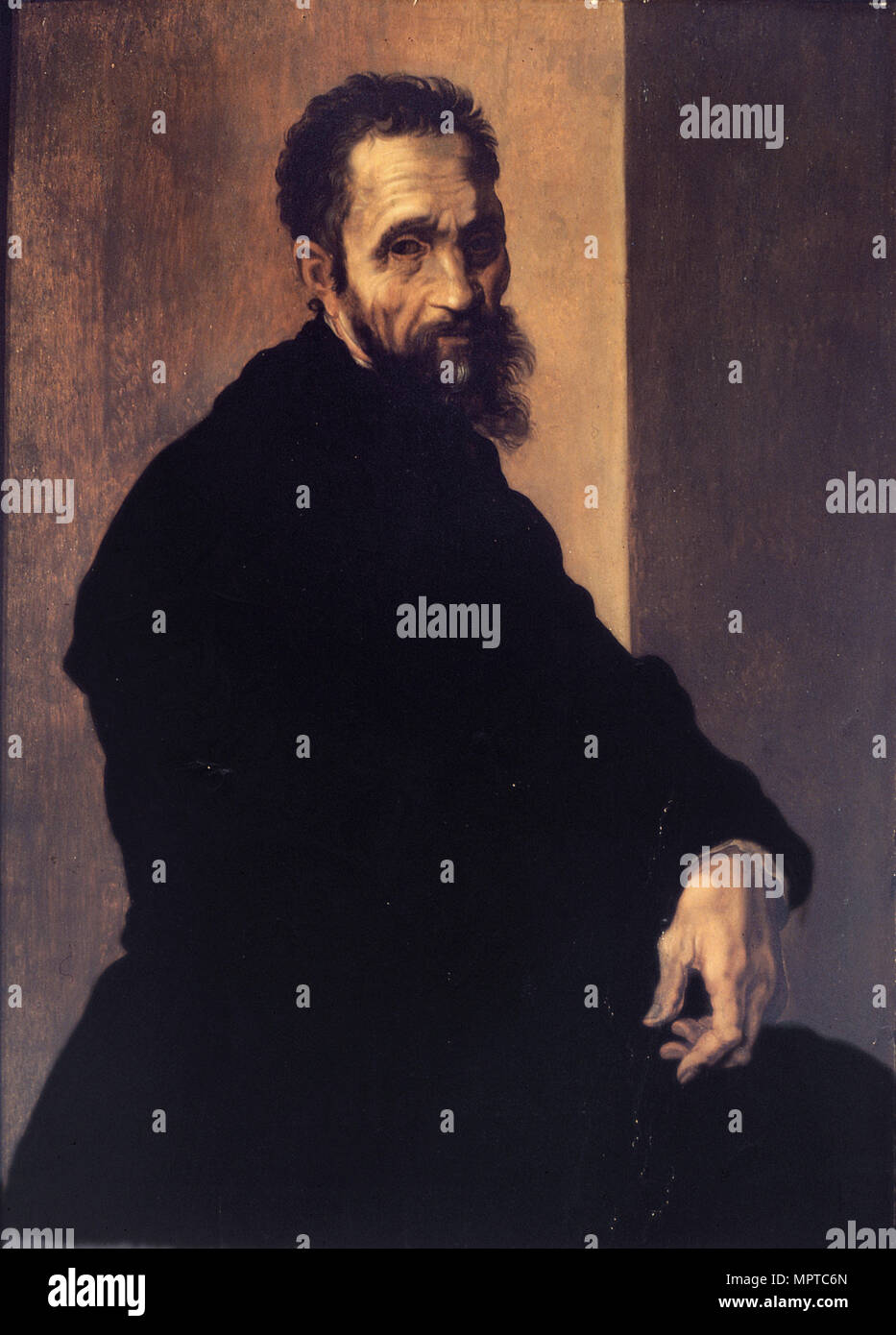 Portrait of Michelangelo Buonarroti. Stock Photo