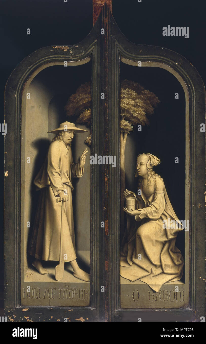Triptych of the Lamentation of Christ. (Reverse: Noli me tangere). Stock Photo