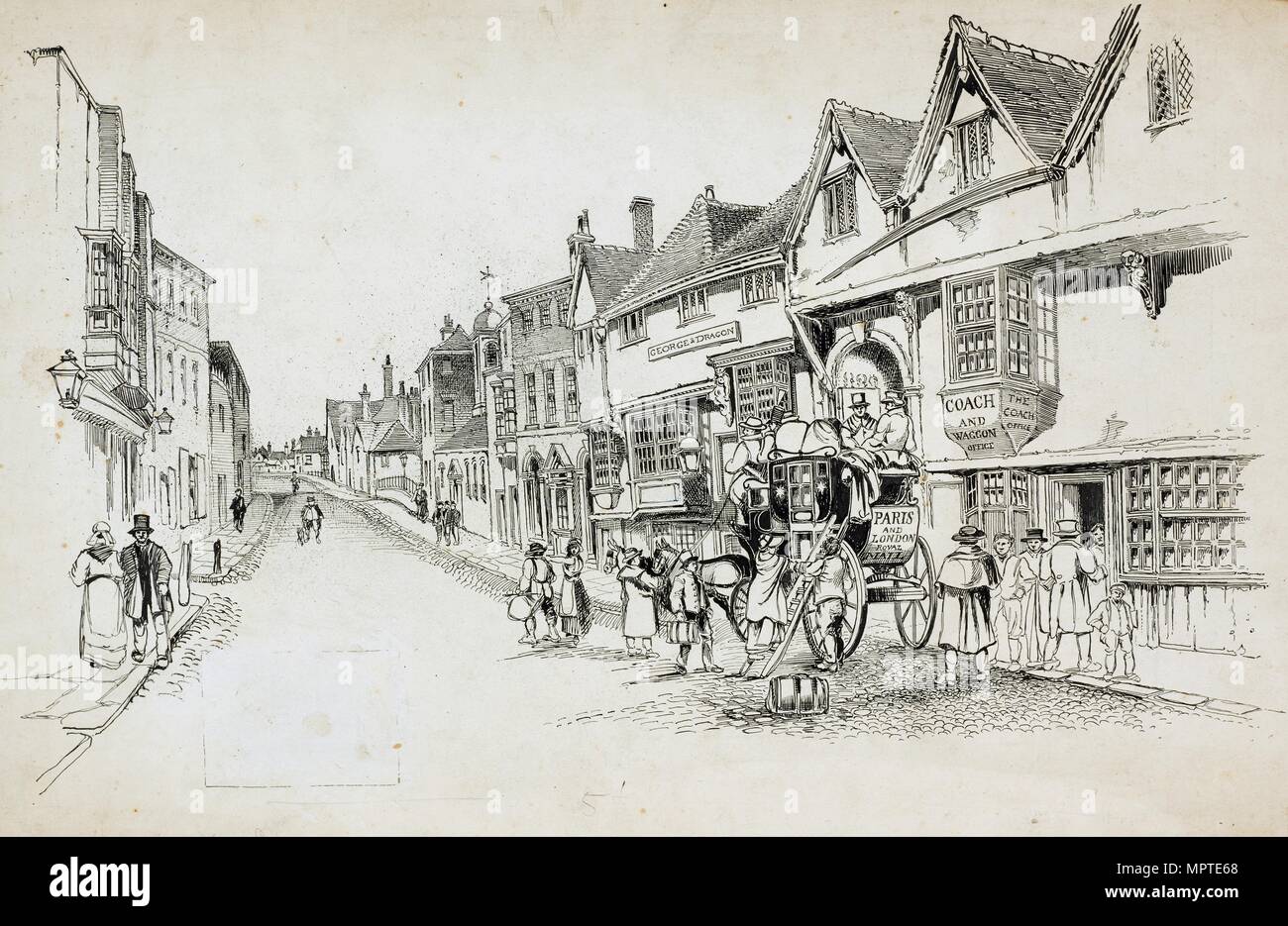 High Street, Canterbury, Kent, 1892-1933. Artist: Charles George Harper. Stock Photo