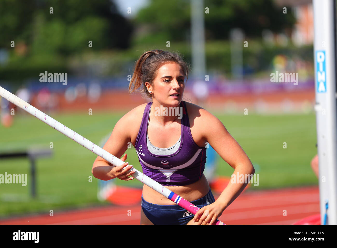 Loughborough, England, 20th, May, 2018. Natalie Hooper competing in the