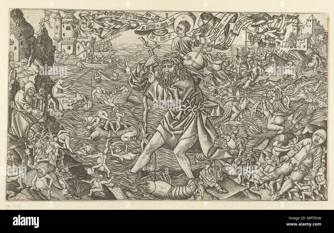 Saint Christopher (After Hieronymus Bosch), Late 15th cen Stock Photo ...