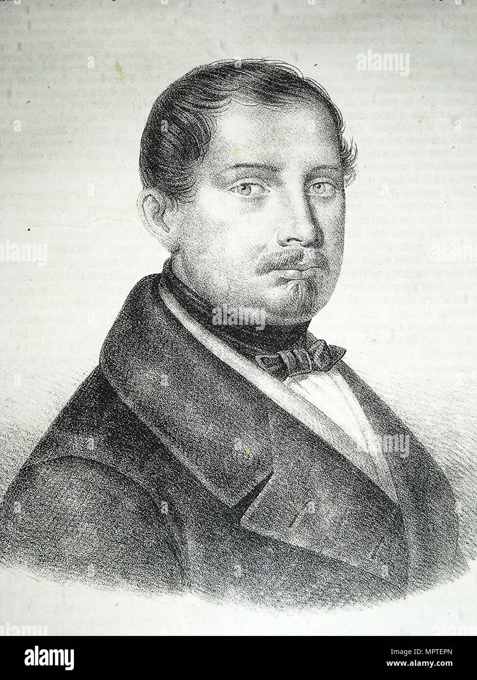 Portrait of the librettist Salvatore Cammarano (18011852 Stock Photo