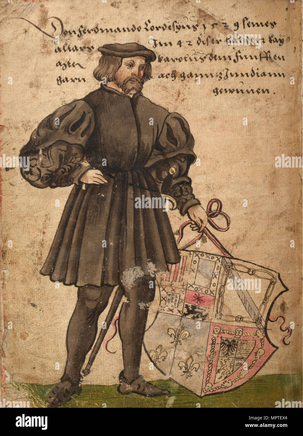 Ferdinand Cortez. From: Trachtenbuch, 1529. Stock Photo
