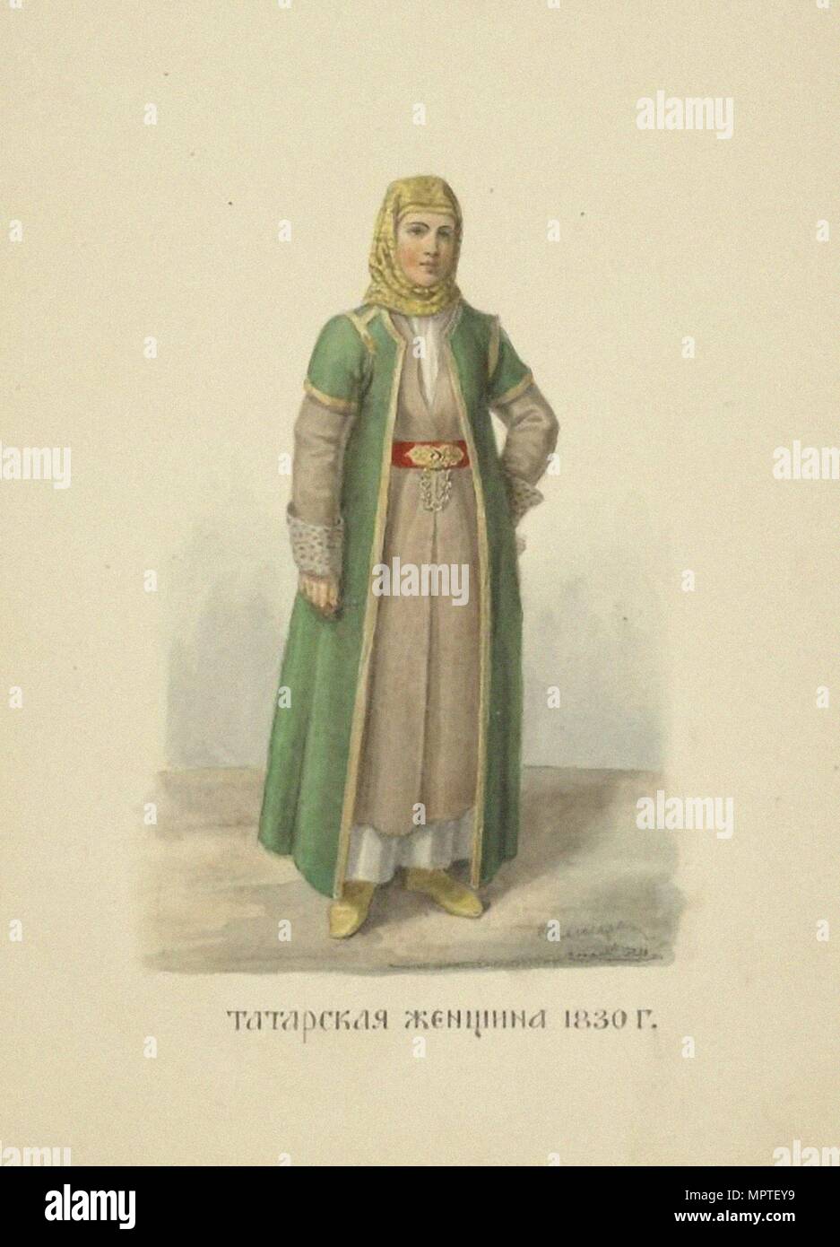 Kazan Tatar Woman of 1830 (From the series Clothing of the Russian state), 1869. Stock Photo