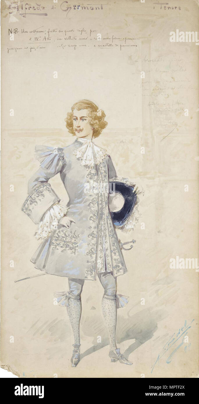 Costume design for the opera La Traviata by Giuseppe Verdi, 1899 Stock  Photo - Alamy