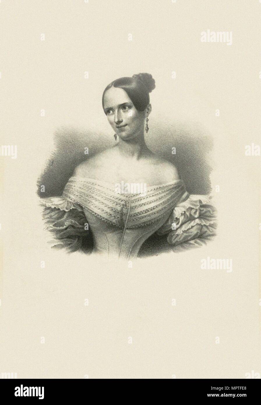 Portrait of the opera soprano Sophie Löwe (1812-1866), c. 1840. Stock Photo