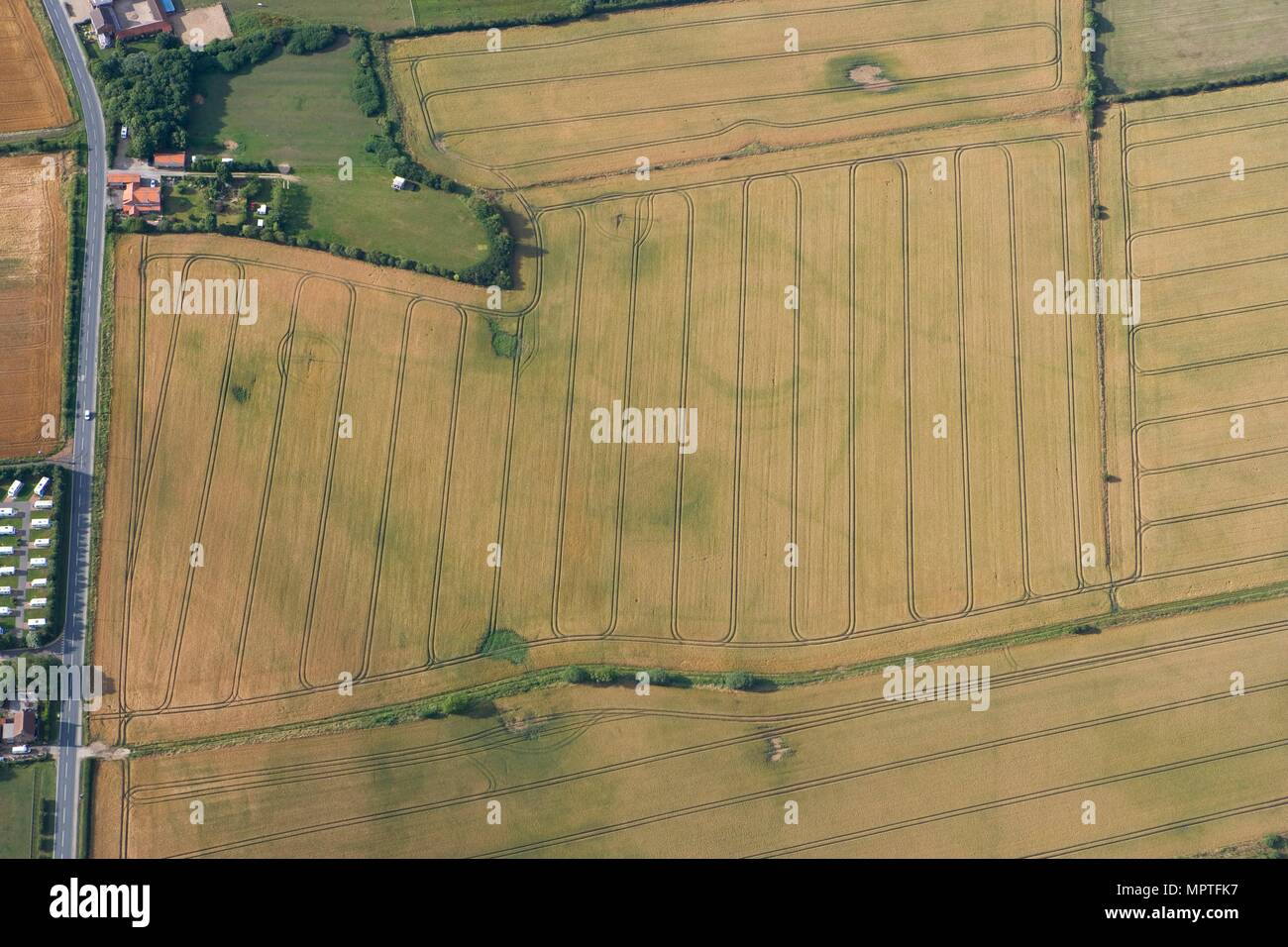 Neolithic henge reused as a Bronze Age ringwork in Hornsea, East Yorkshire, c2010. Artist: Dave MacLeod. Stock Photo