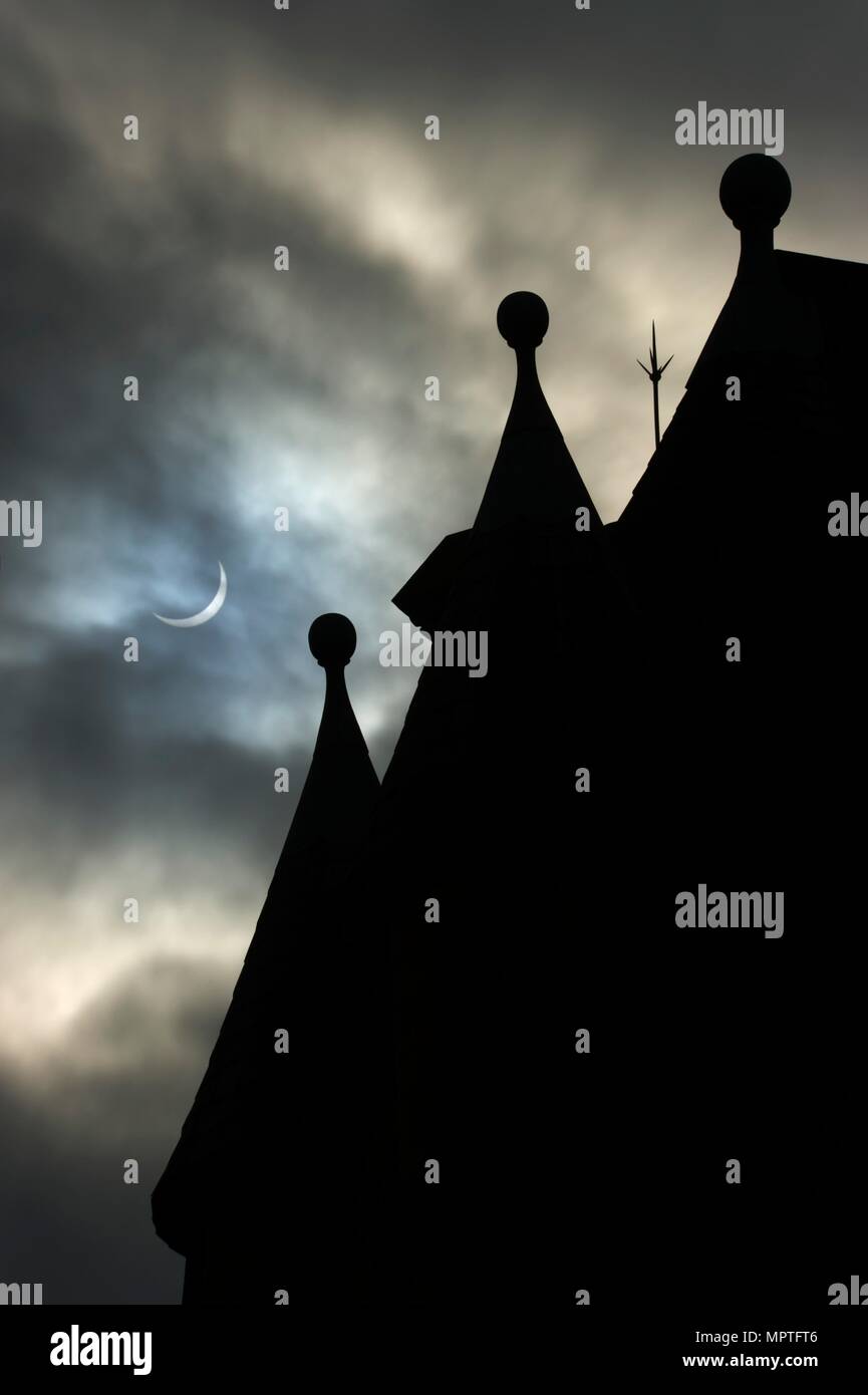 Peckover Street, Little Germany, Bradford, West Yorkshire, during a solar eclipse, 2015. Artist: Alun Bull. Stock Photo