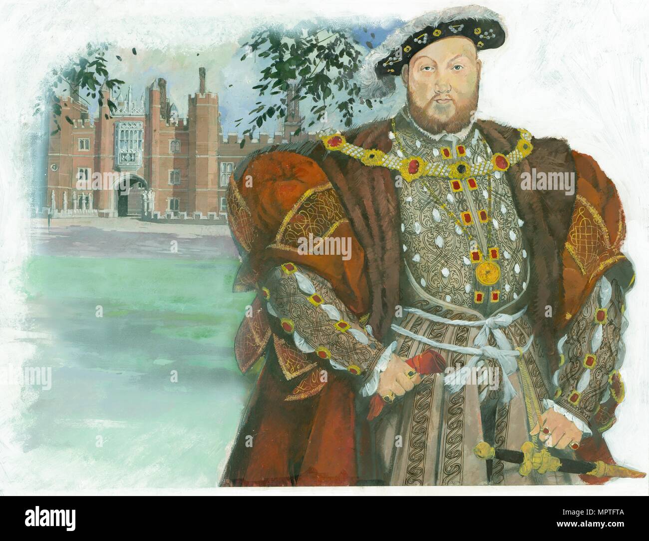 Henry VIII, King of England, 1990s. Artist: Ivan Lapper. Stock Photo
