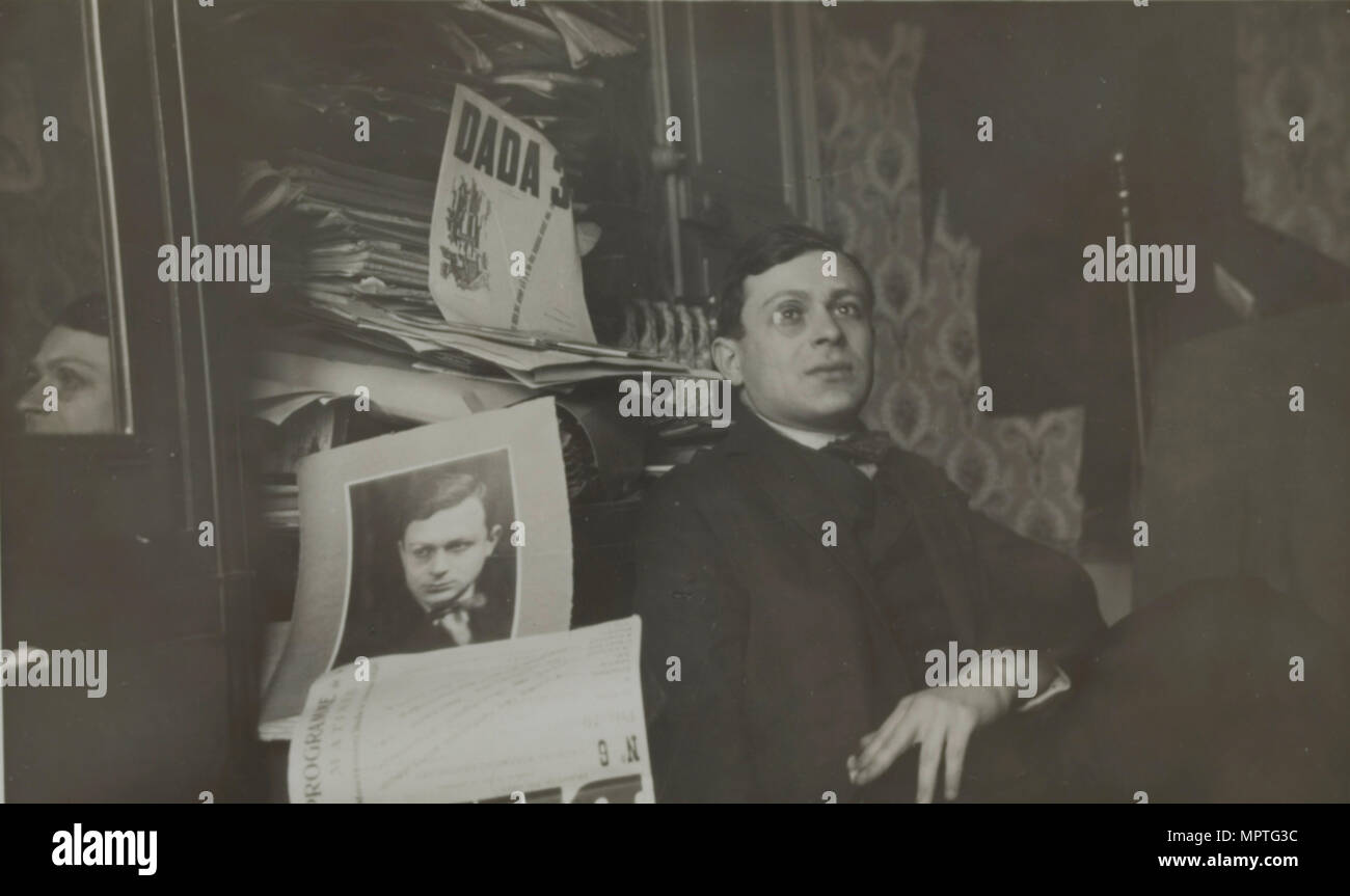 Portrait of Tristan Tzara, c. 1920. Stock Photo