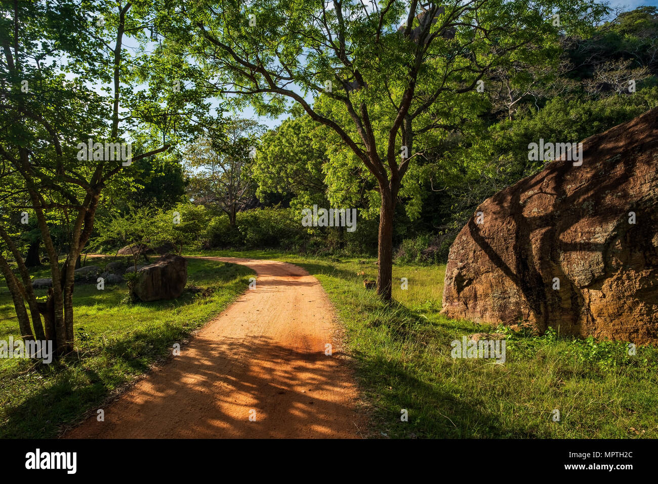 Walking trails in Mihintale, Sri Lanka Stock Photo