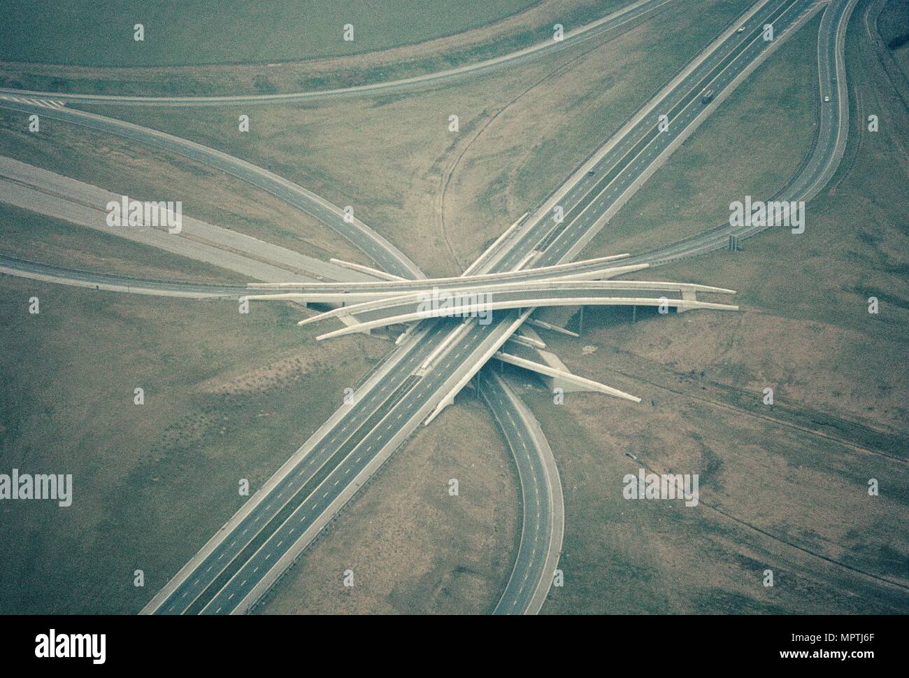 Almondsbury Interchange motorway junction, Bristol, 1970. Artist: Jim Hancock. Stock Photo
