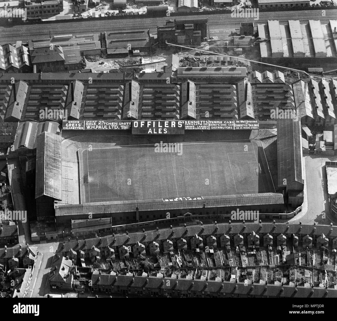 The Baseball Ground, Derby, Derbyshire, 1952. Artist: Aeropictorial Ltd. Stock Photo