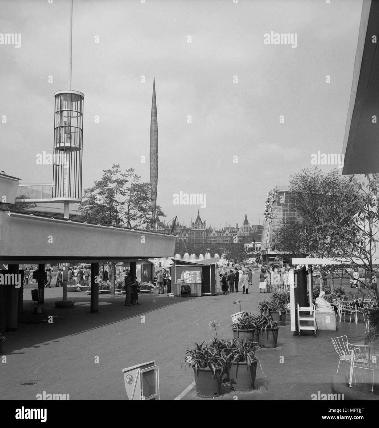 Festival of Britain site, South Bank, Lambeth, London, 1951. Artist: MW Parry. Stock Photo