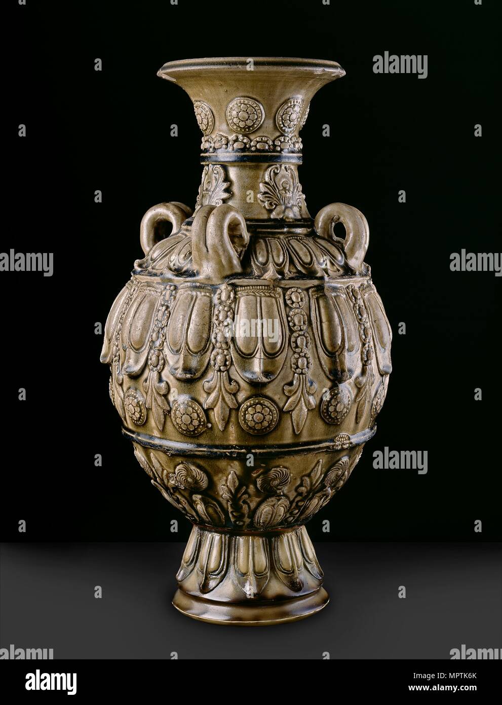 Greenware jar with moulded decoration, late 6th century. Artist: Unknown. Stock Photo