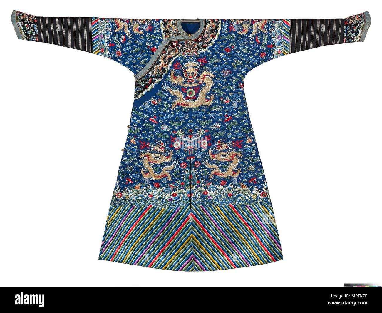 Man's formal robe with clouds and dragons, 19th century. Artist ...
