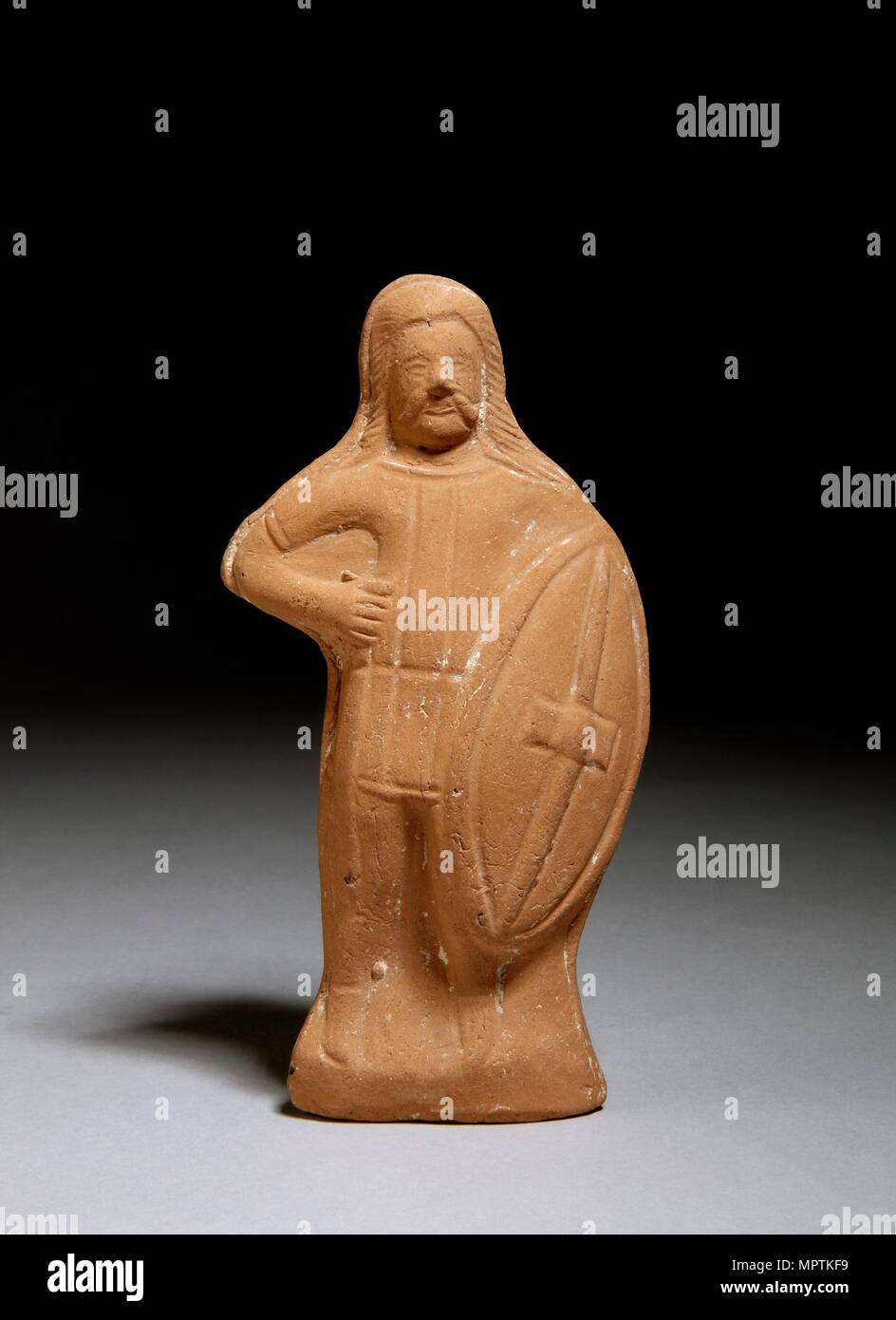 Terracotta statuette of a barbarian warrior, Roman. Artist: Unknown. Stock Photo