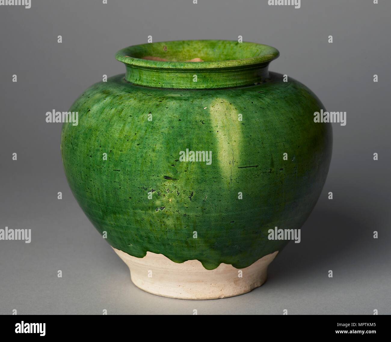Green-glazed jar, 8th century. Artist: Unknown. Stock Photo