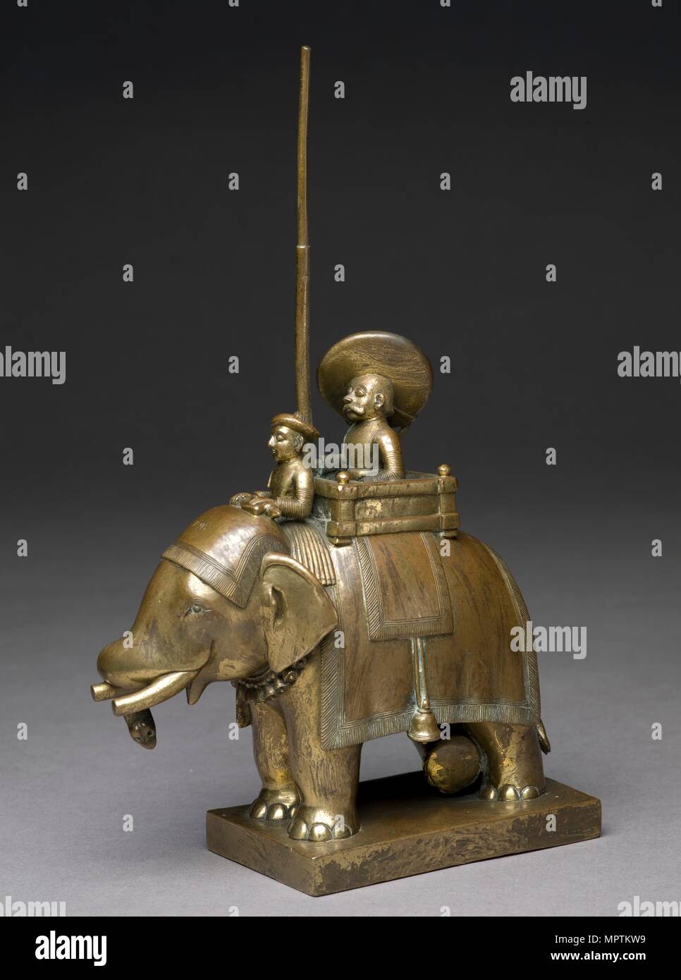 Toy soldier with elephant and driver, 1795. Artist: Unknown. Stock Photo