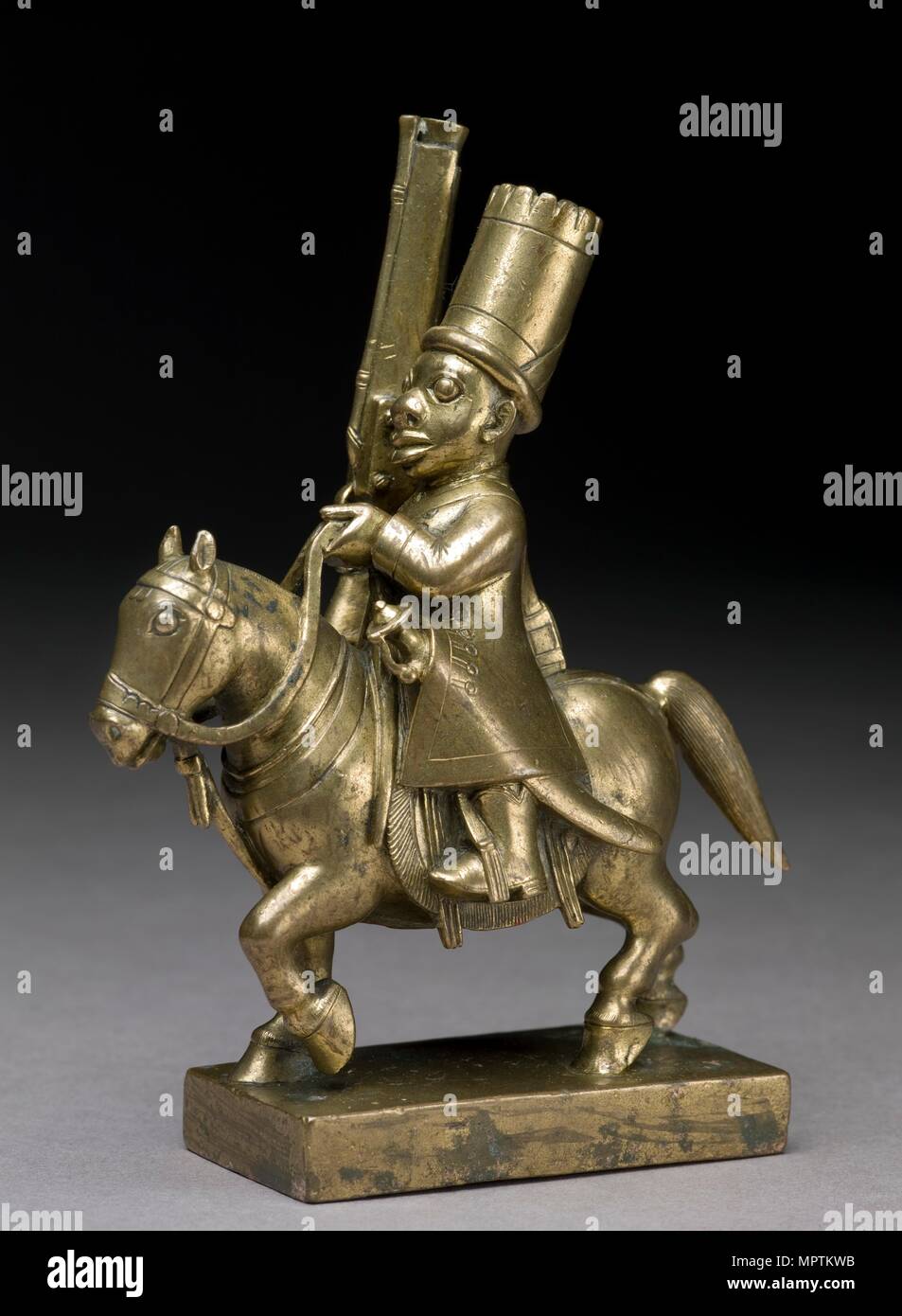 Toy soldier with horse and musket, 1790-1795. Artist: Unknown. Stock Photo