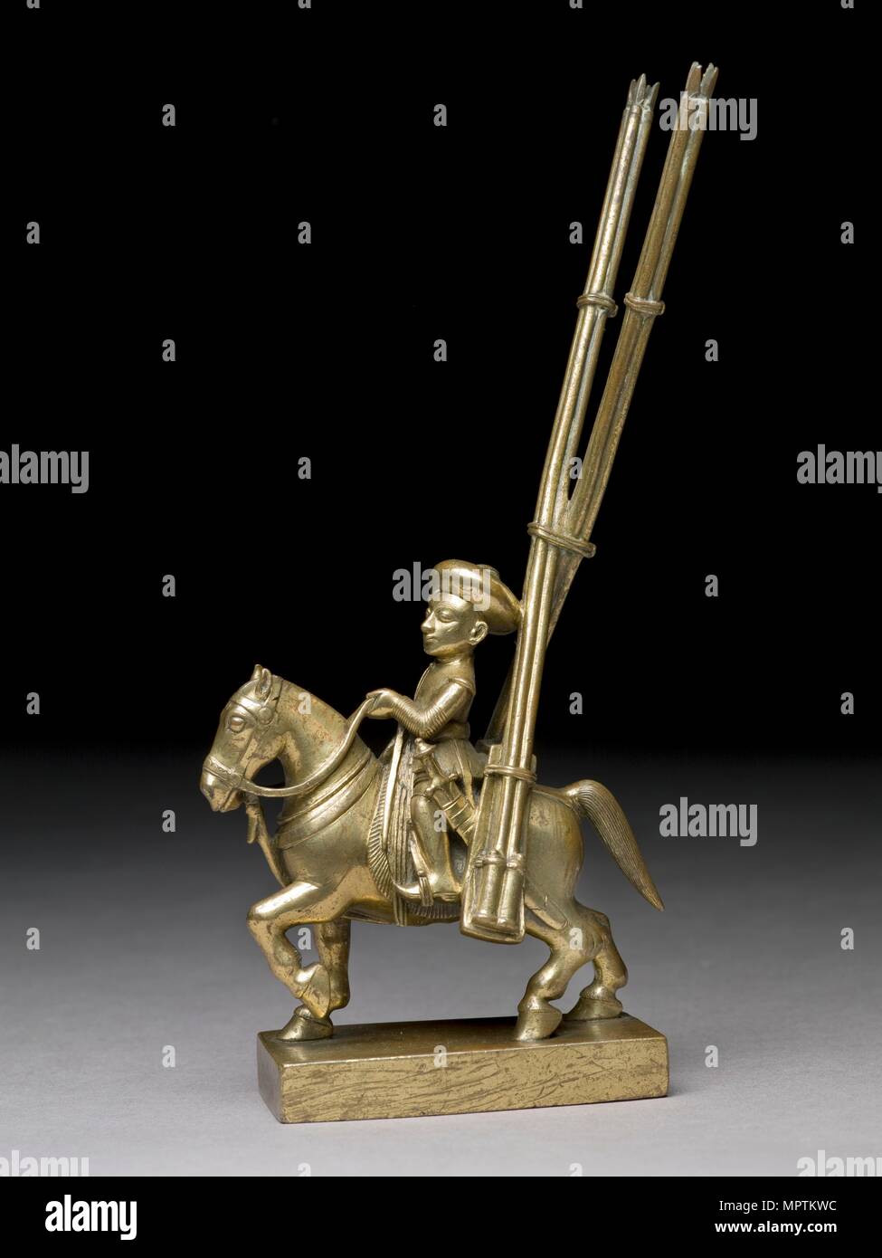 Toy soldier with horse and rocket-launchers, 1790-1795. Artist: Unknown. Stock Photo