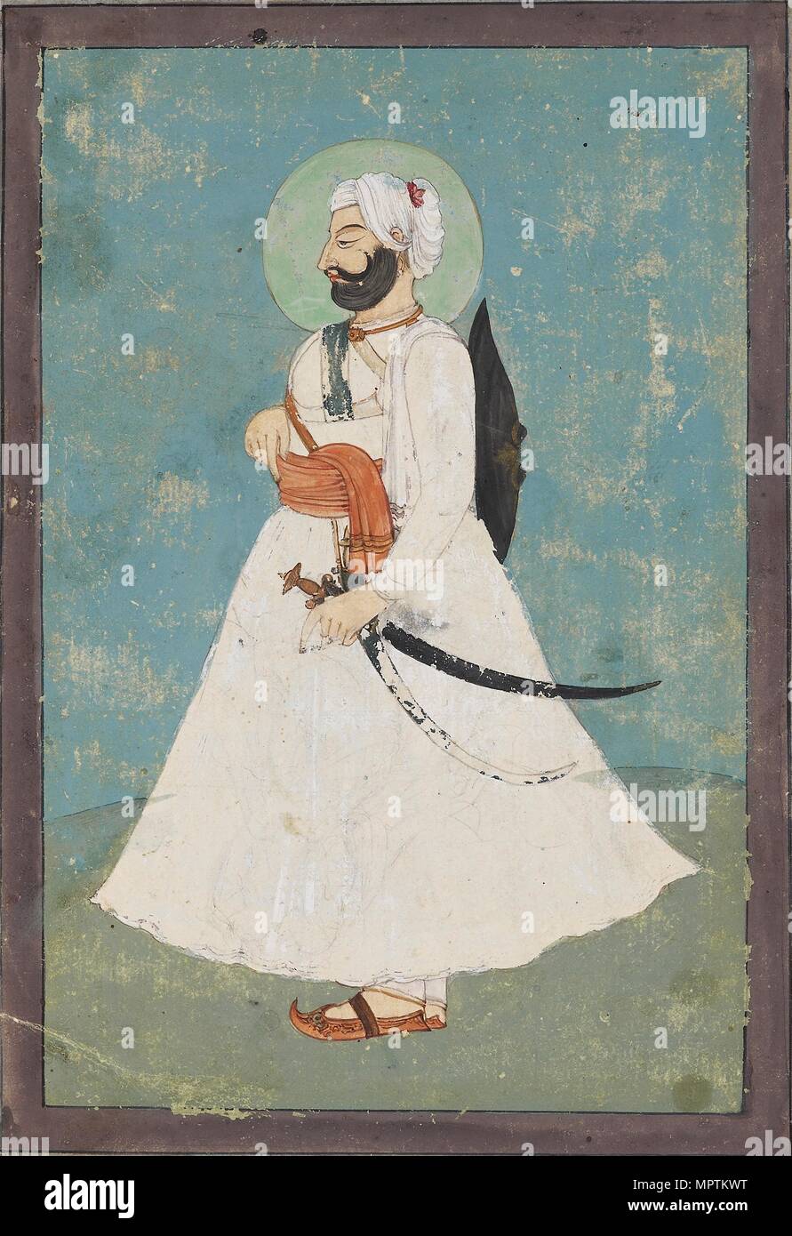 Sikh nobleman in profile, c1800. Artist: Unknown. Stock Photo
