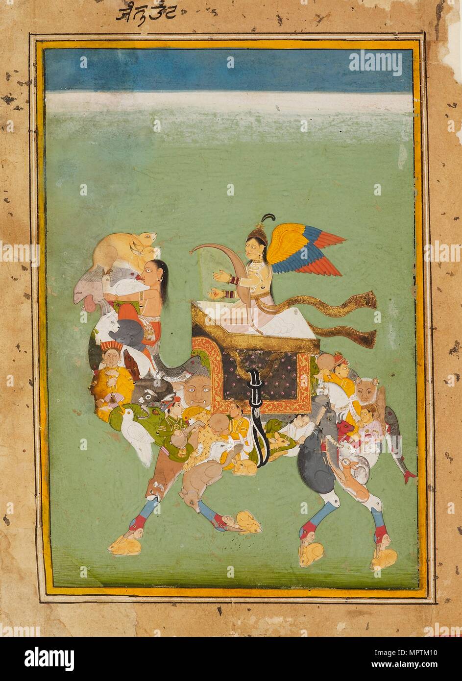 A peri, or fairy, riding a magic camel, c1680. Artist: Unknown. Stock Photo