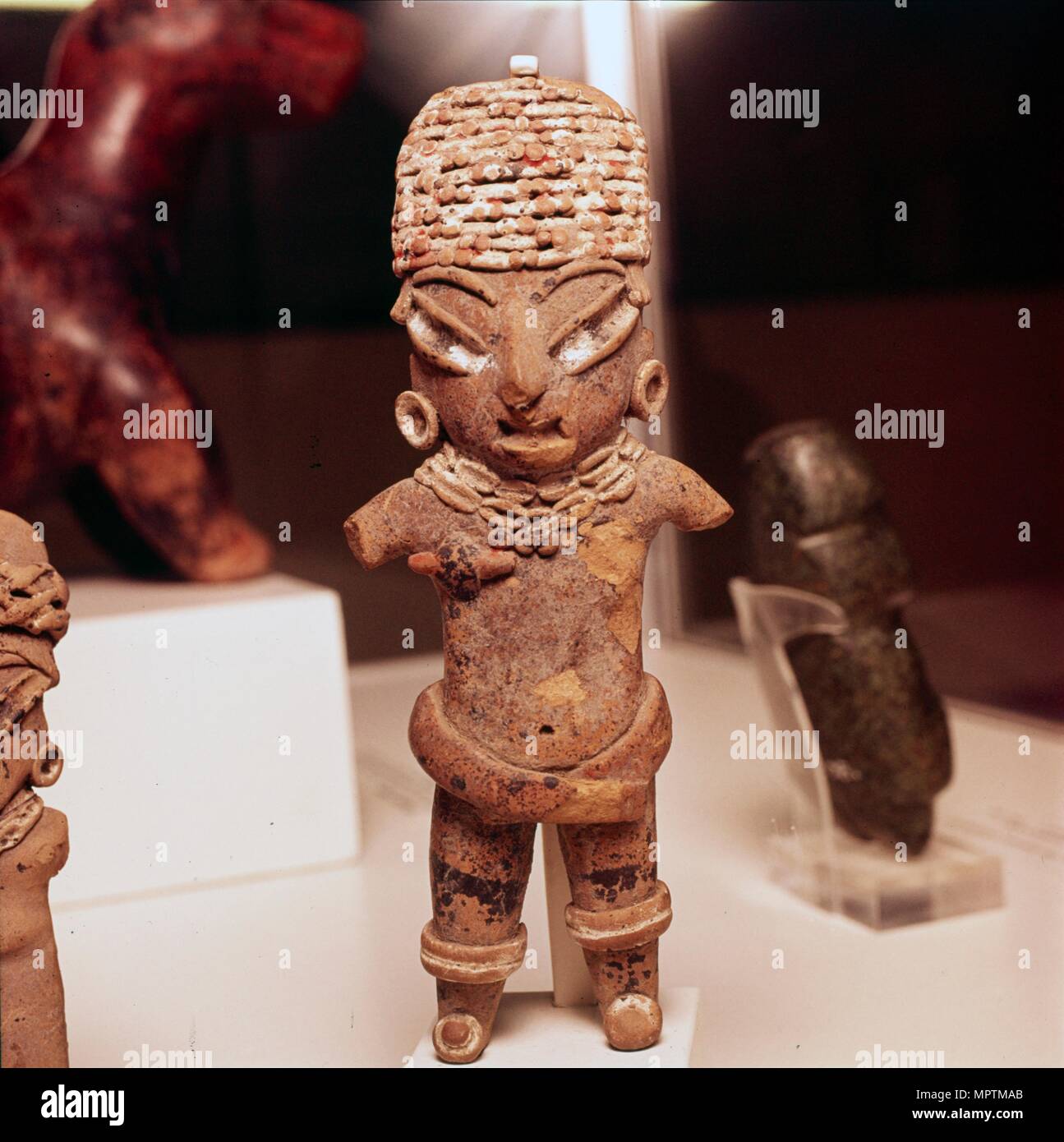 Pottery figure found in grave, known as 'Pretty Ladies', Guanajuato, Mexico, 2000BC-300. Creator: Unknown. Stock Photo