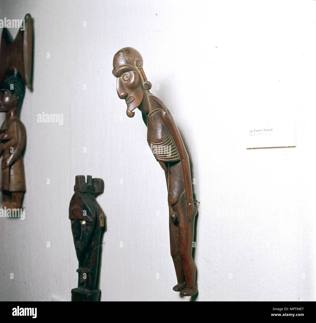 Wooden Ancestor Figure from Easter Island, Polynesia, c19th century. Artist: Unknown. Stock Photo