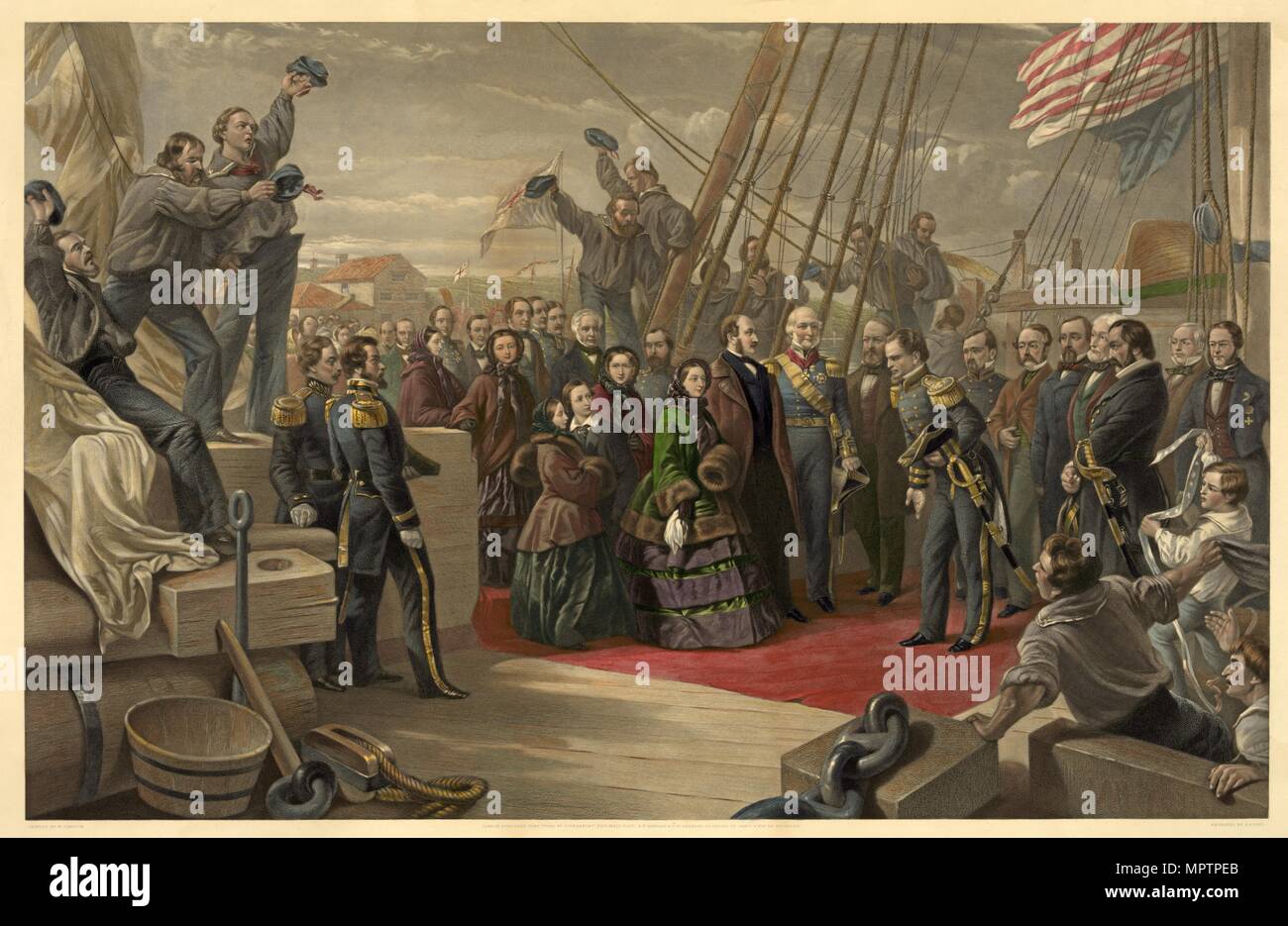 Queen Victoria visiting HMS Resolute, 16th December, 1856. Stock Photo