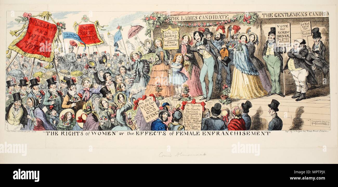 The Rights of Women or the Effects of Female Enfranchisement, 1853. Stock Photo
