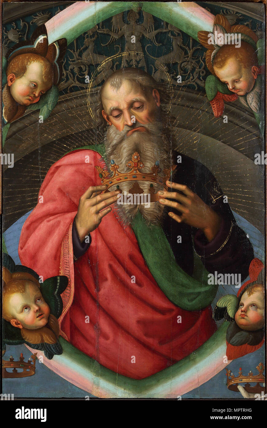 God the Father (fragment of the Baronci Altarpiece). Stock Photo