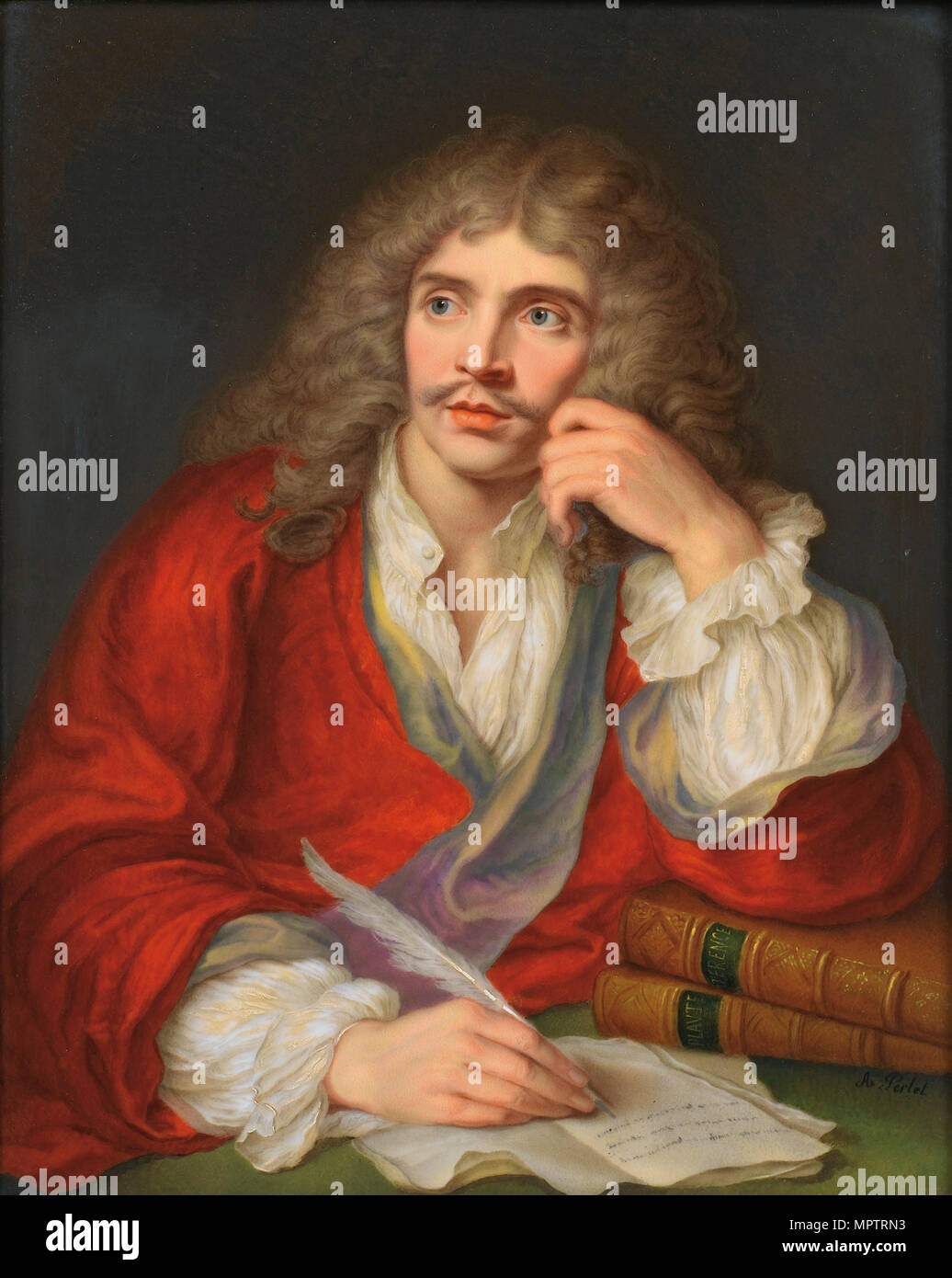 Portrait of the author Moliére (1622-1673). Stock Photo