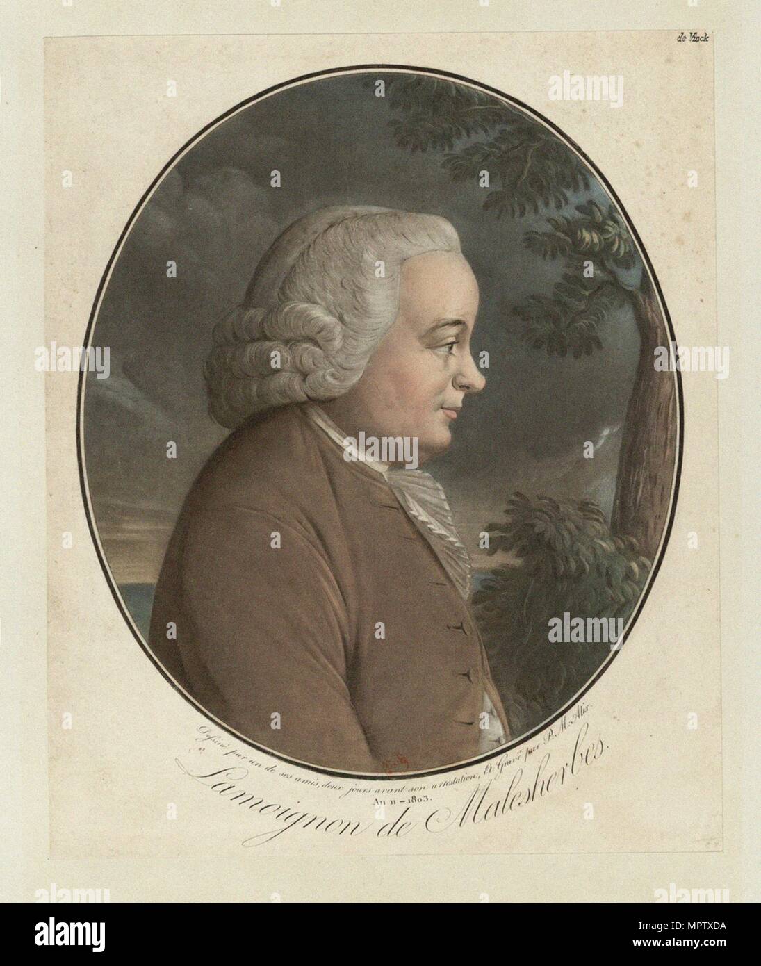 Guillaume-Chrétien de Lamoignon de Malesherbes (1721-1794). Stock Photo