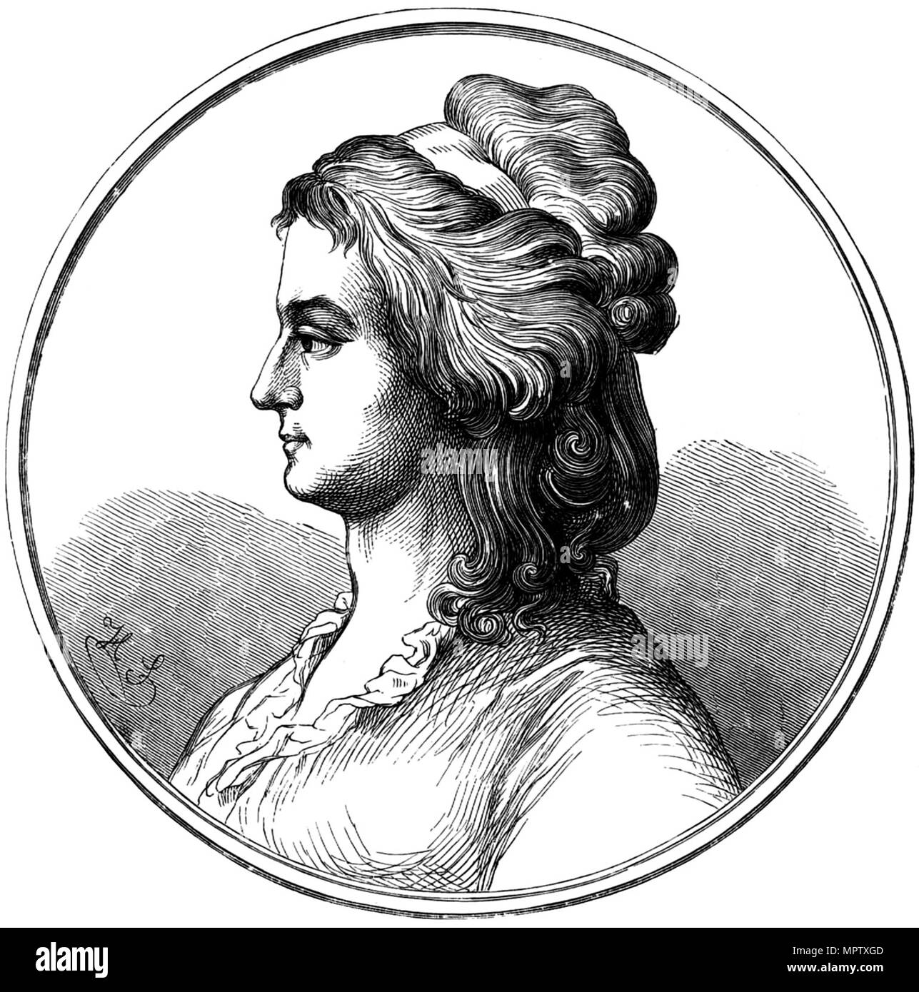 Portrait of Aloysia Lange, née Weber (1760-1839). Stock Photo